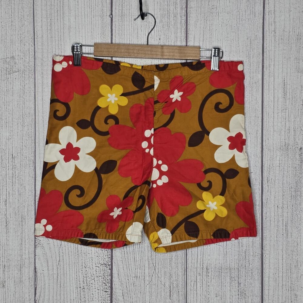Vintage 60s Cal Surf Swim Trunks, Floral Flower Power Surf Shorts - 32"